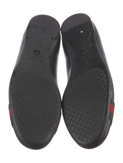 Gucci Web Accent Leather Ballet Flats