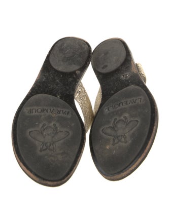 Gucci Double G Logo Leather Slides