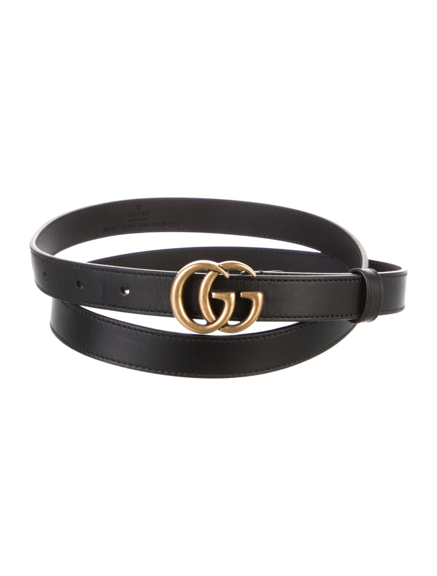 Gucci Double G Logo Skinny Belt