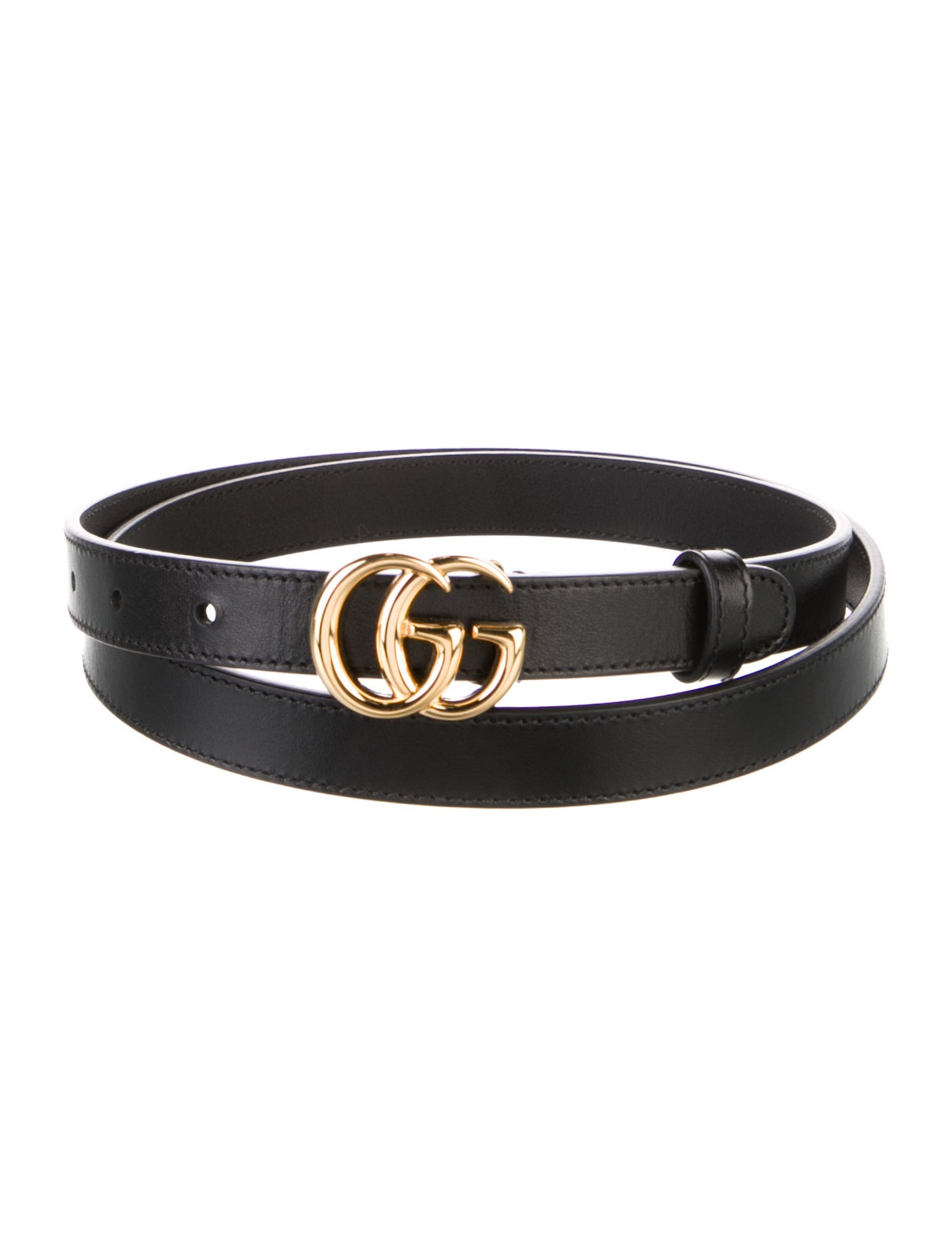 Gucci Double G Logo Skinny Belt
