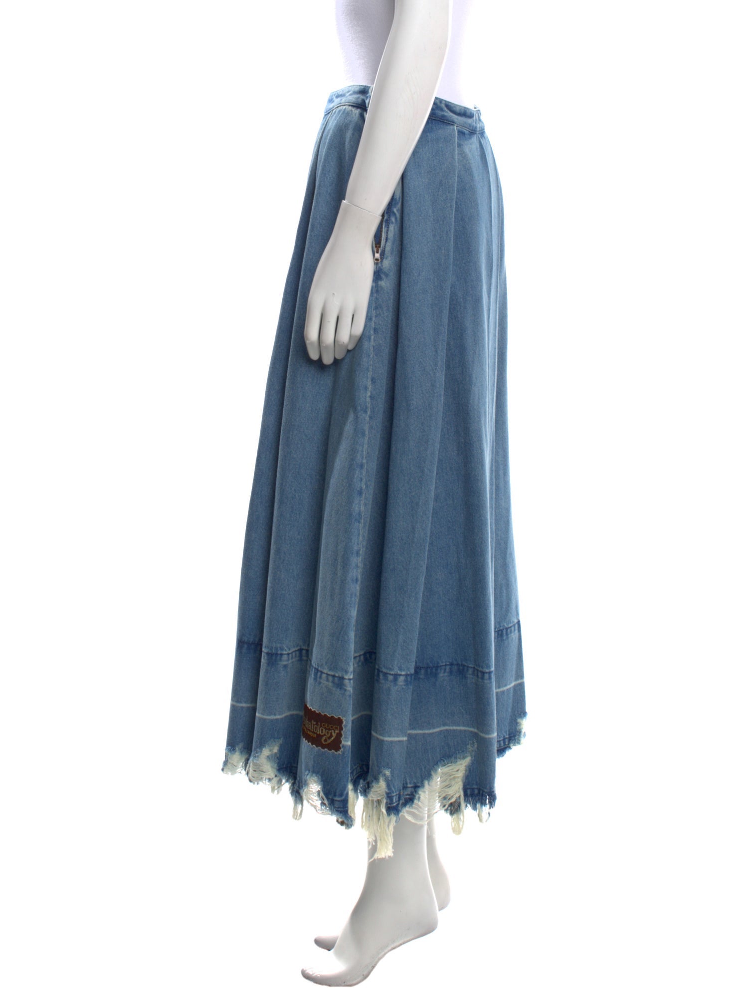 Gucci Raw-Edge Trim Midi Length Skirt