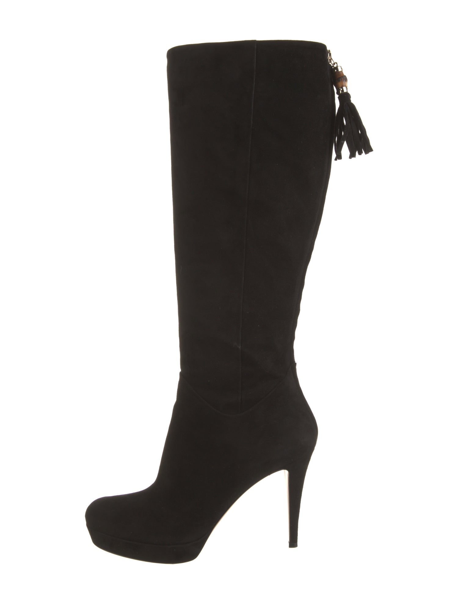 Gucci Bamboo Accent Suede Boots