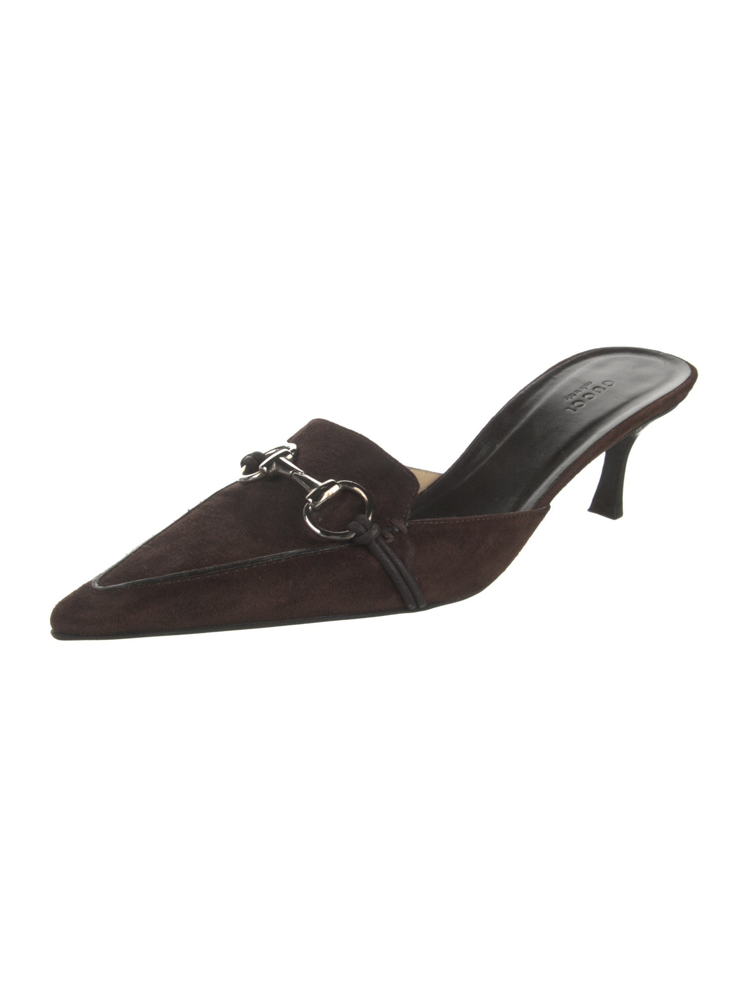 Gucci Horsebit Accent Suede Mules