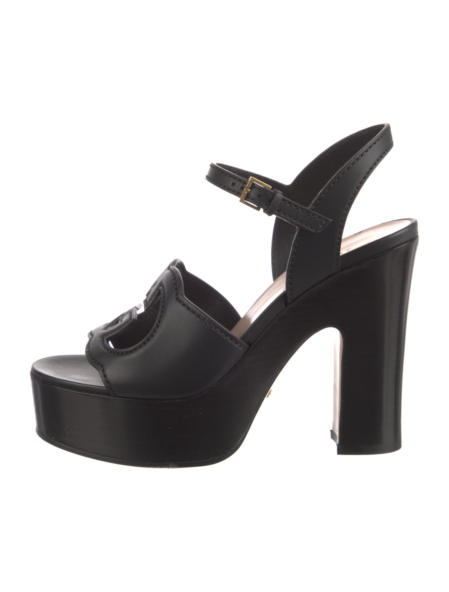 Gucci Interlocking G Logo Leather Sandals