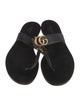 Gucci Double G Logo Leather Slides