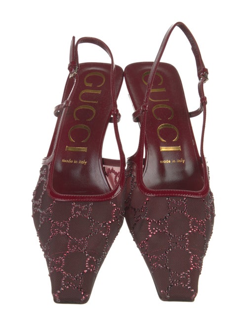 Gucci GG Crystal Mesh Slingback Pumps