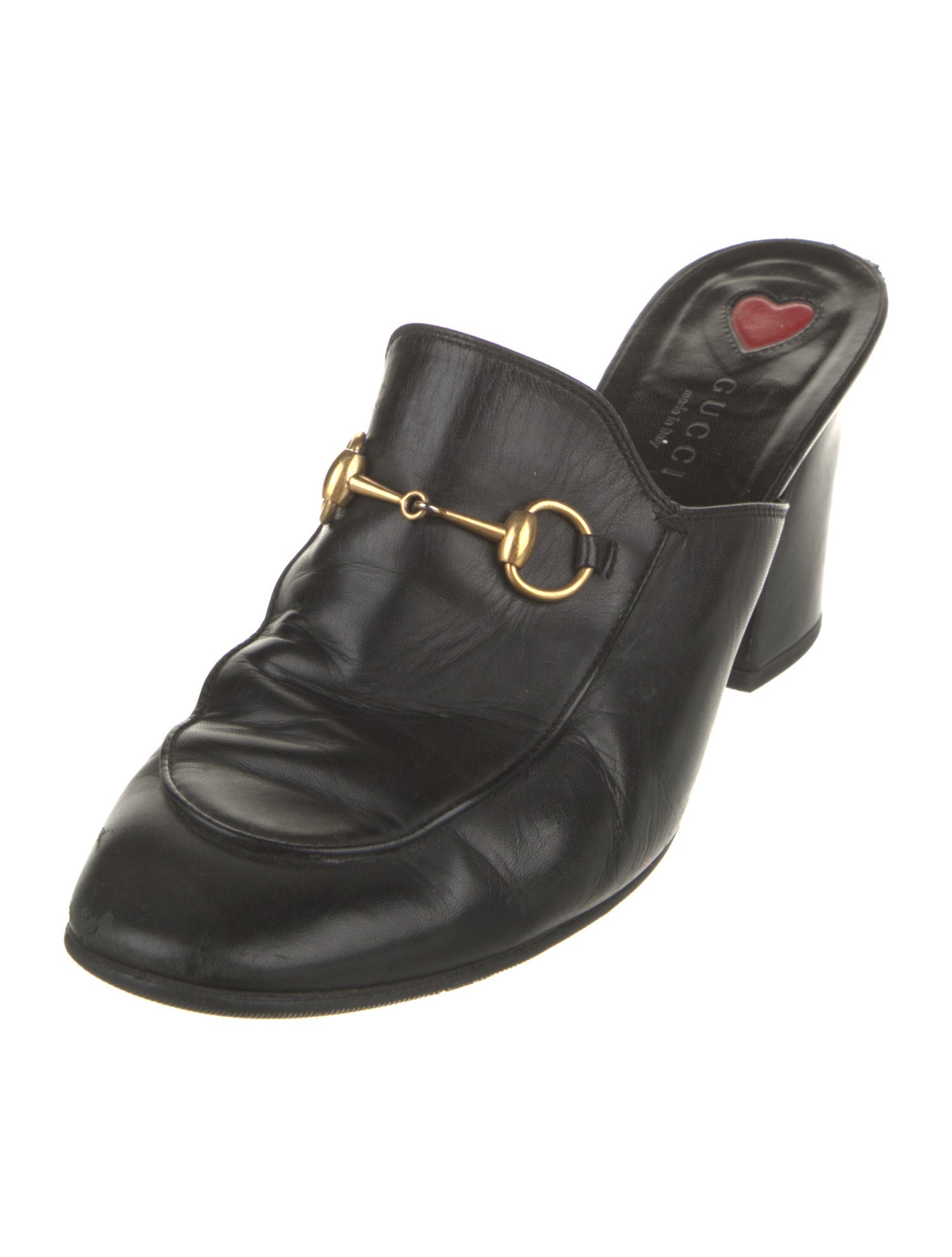 Gucci Horsebit Accent Leather Mules