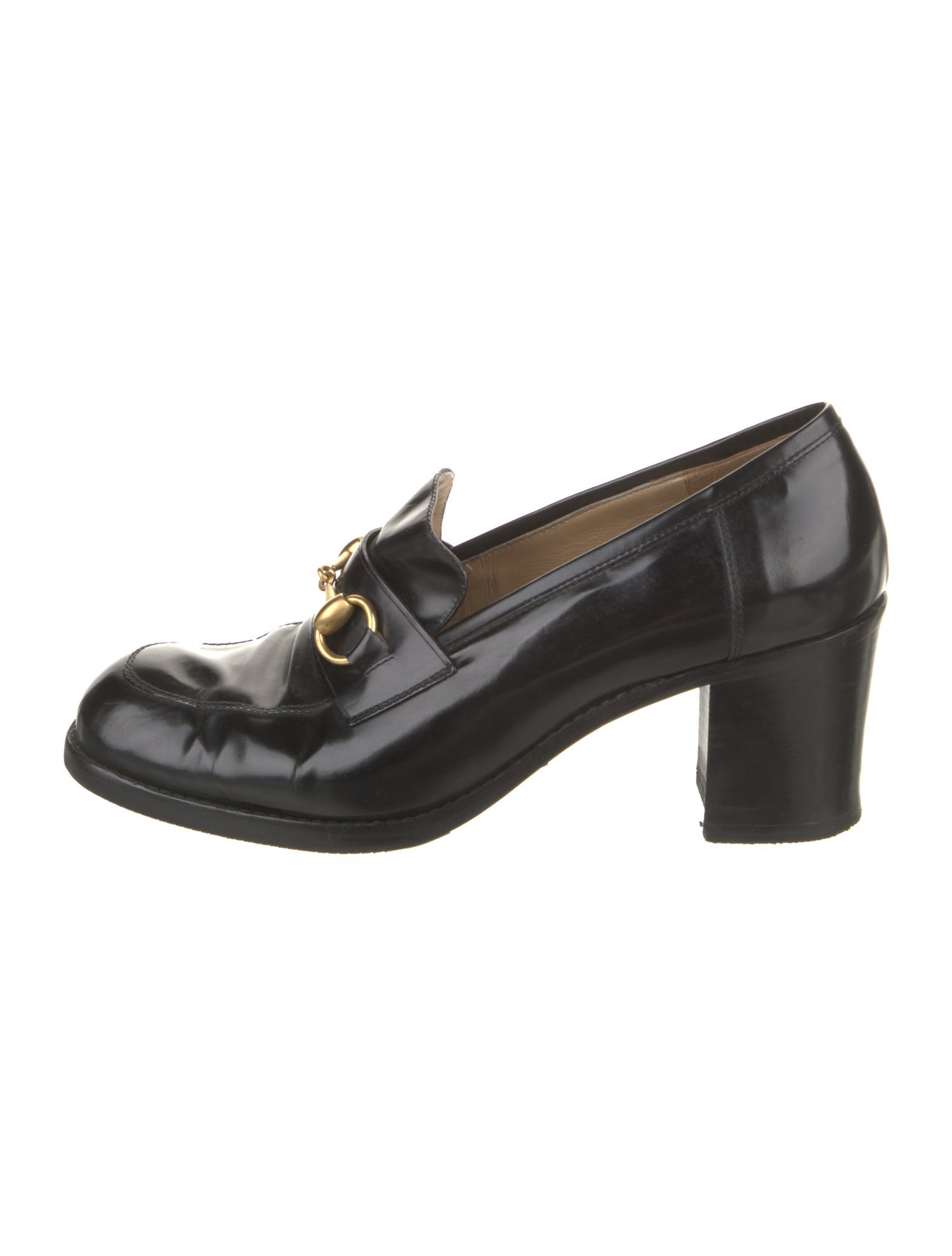 Gucci Horsebit Accent Patent Leather Pumps