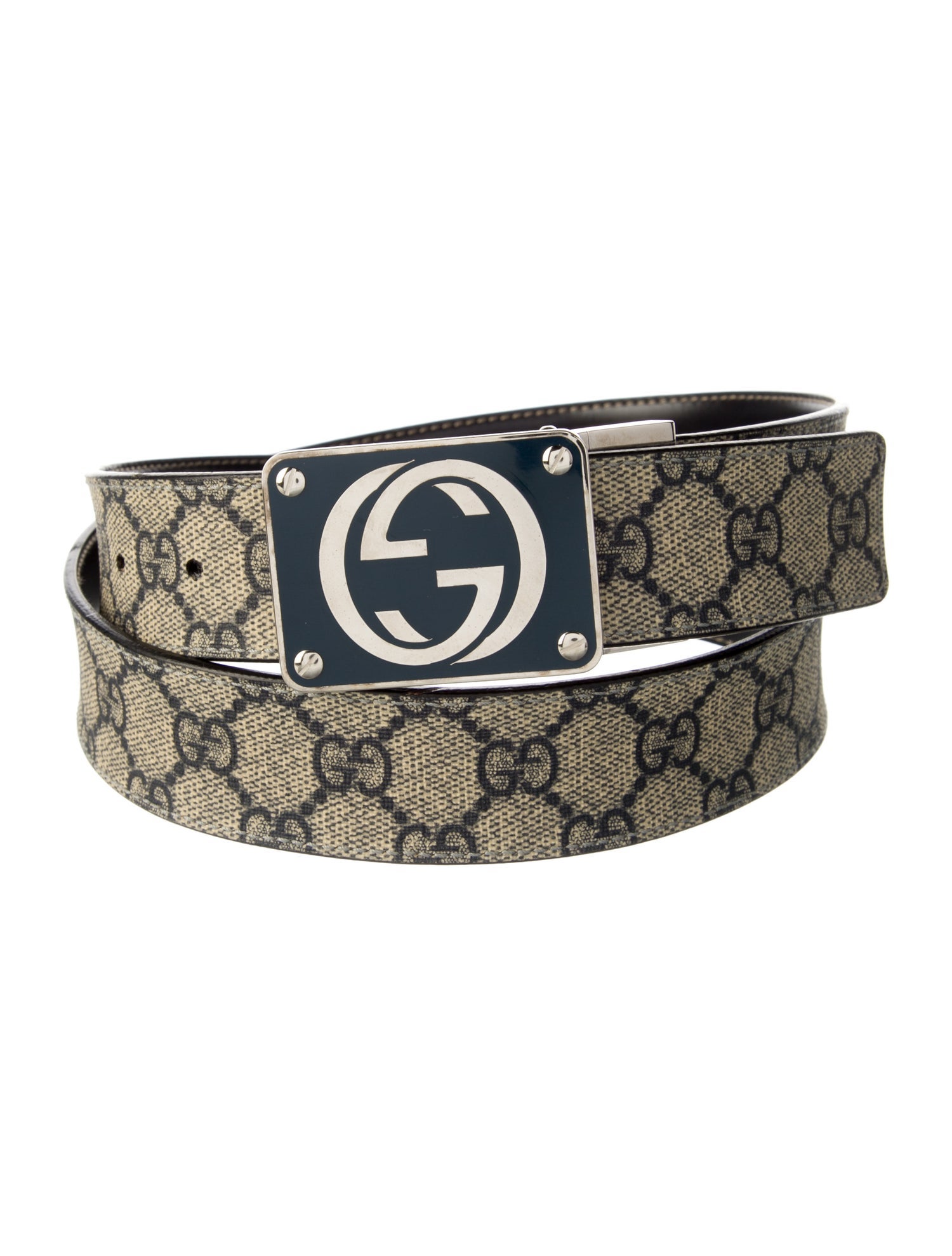 Gucci Interlocking G Logo Canvas Belt