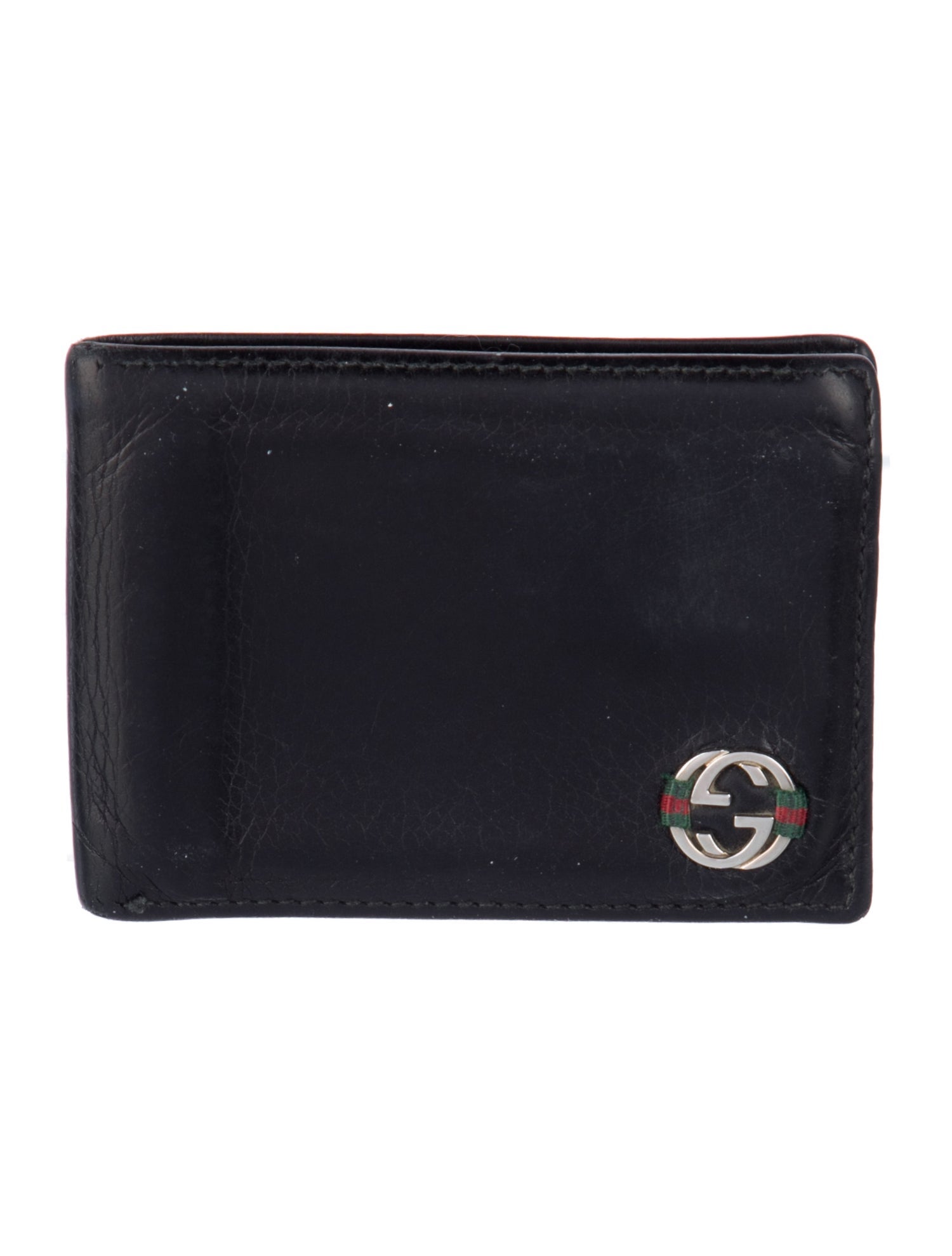 Gucci Leather Bifold Wallet Interlocking G Logo Bifold Wallet
