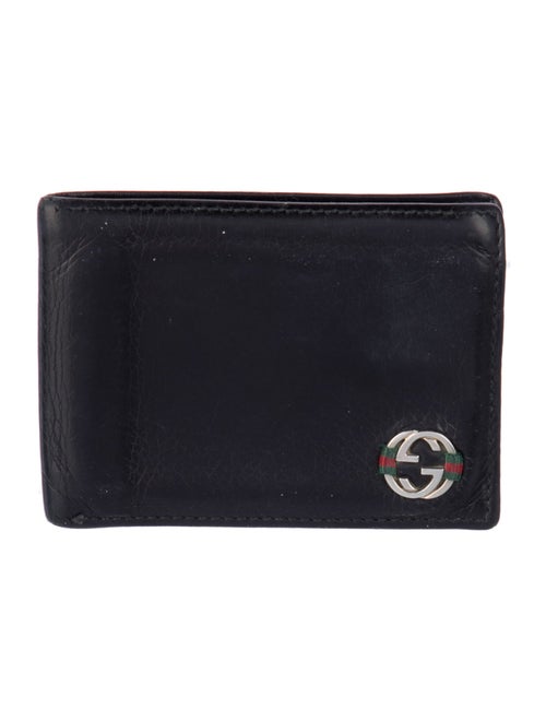 Gucci Leather Bifold Wallet Interlocking G Logo Bifold Wallet