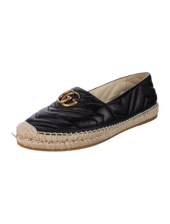 Gucci Double G Logo Leather Espadrilles