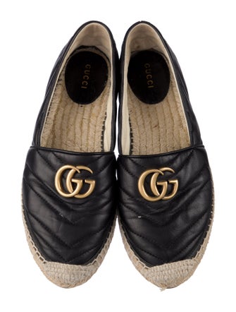 Gucci Double G Logo Leather Espadrilles