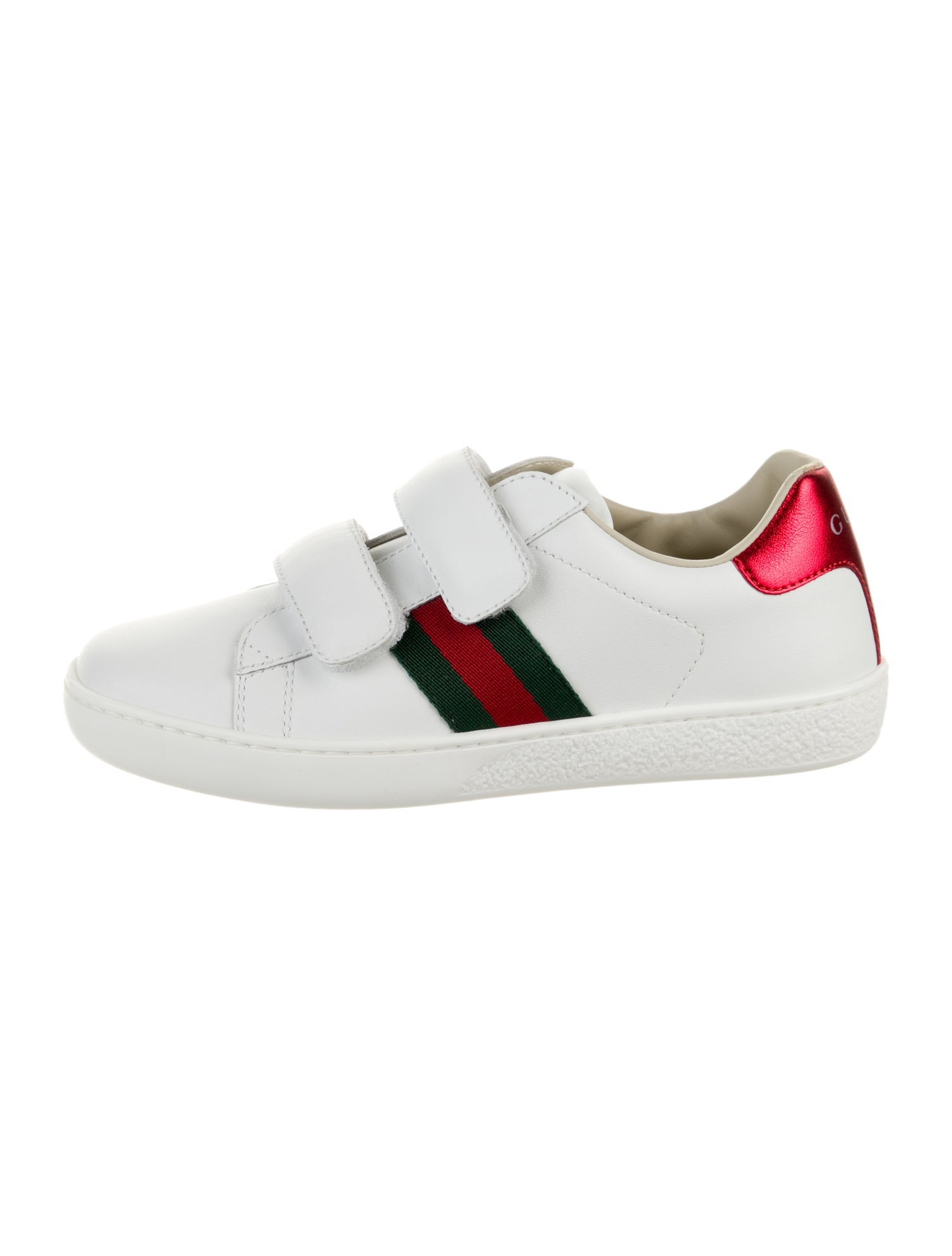 Gucci Kids Girls' Printed Web Leather Low-Top Sneakers w/Tags