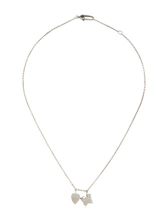 Gucci Trademark Heart and Butterfly Pendant Necklace