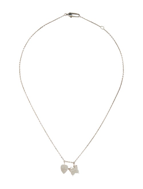 Gucci Trademark Heart and Butterfly Pendant Necklace
