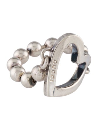 Gucci Heart Ball Chain Cocktail Ring