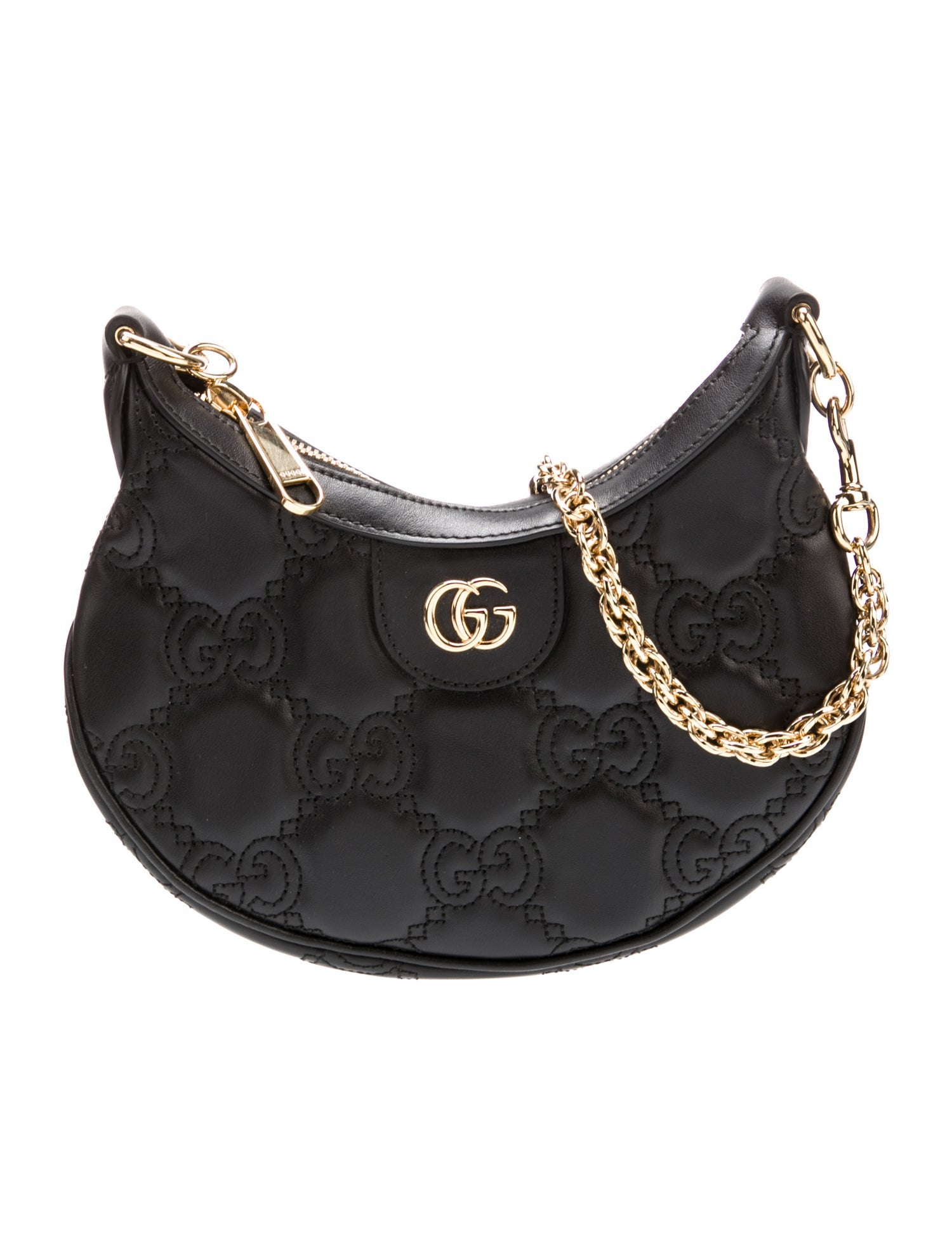 Gucci Double G GG Matelassé leather shoulder bag