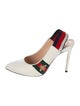 Gucci Web Accent Leather Slingback Pumps