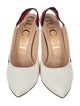 Gucci Web Accent Leather Slingback Pumps