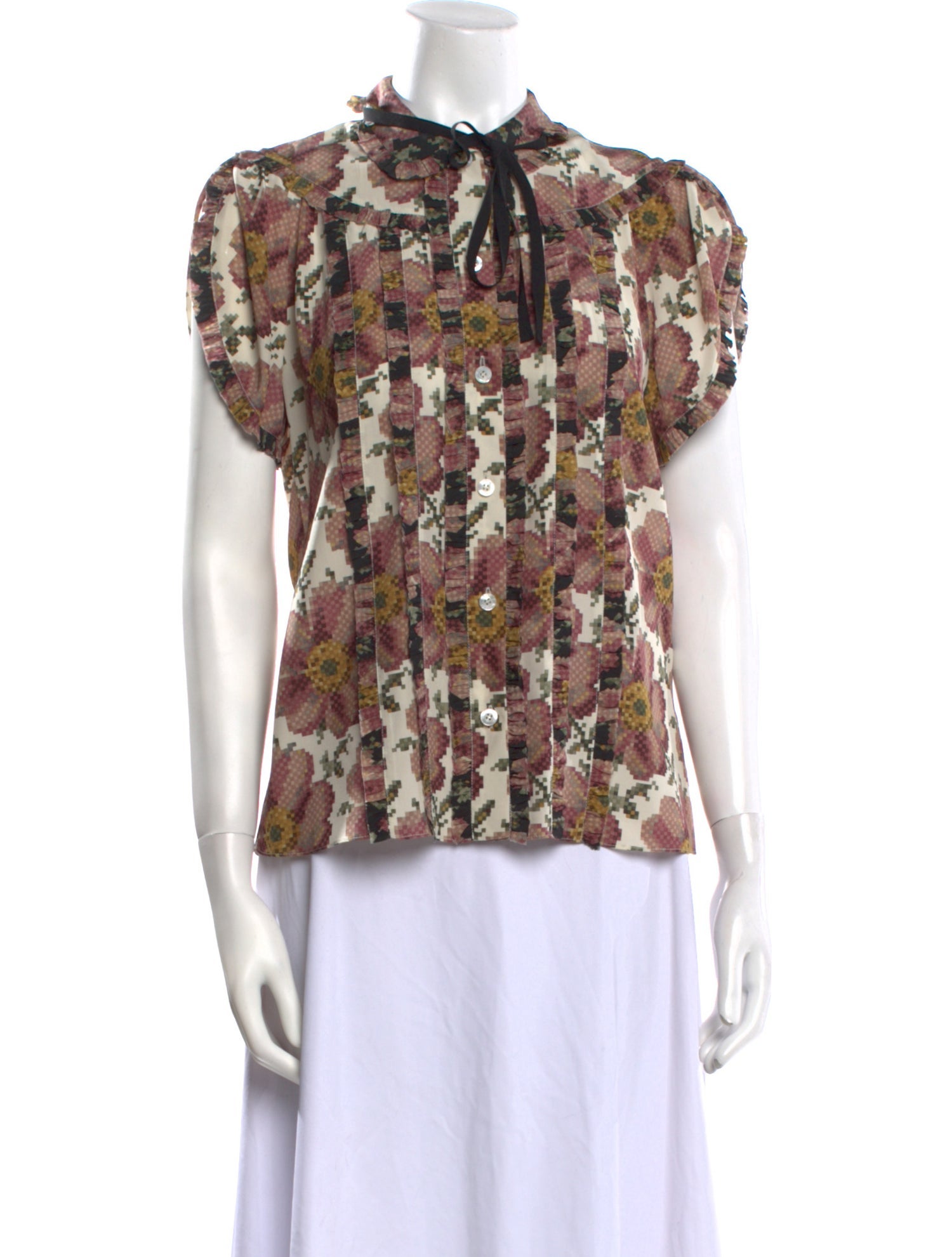 Gucci Silk Floral Print Blouse