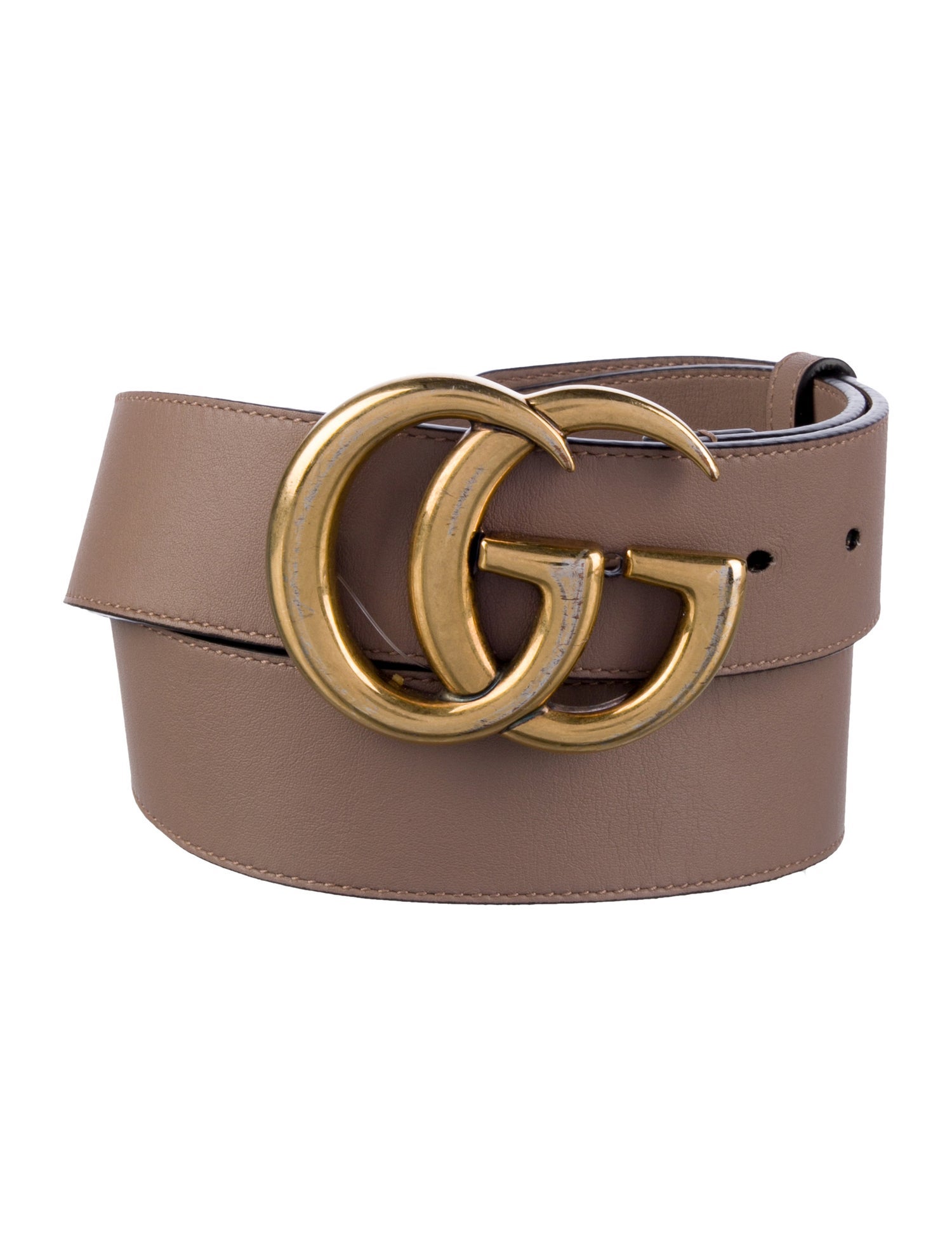 Gucci Double G Logo Leather Belt