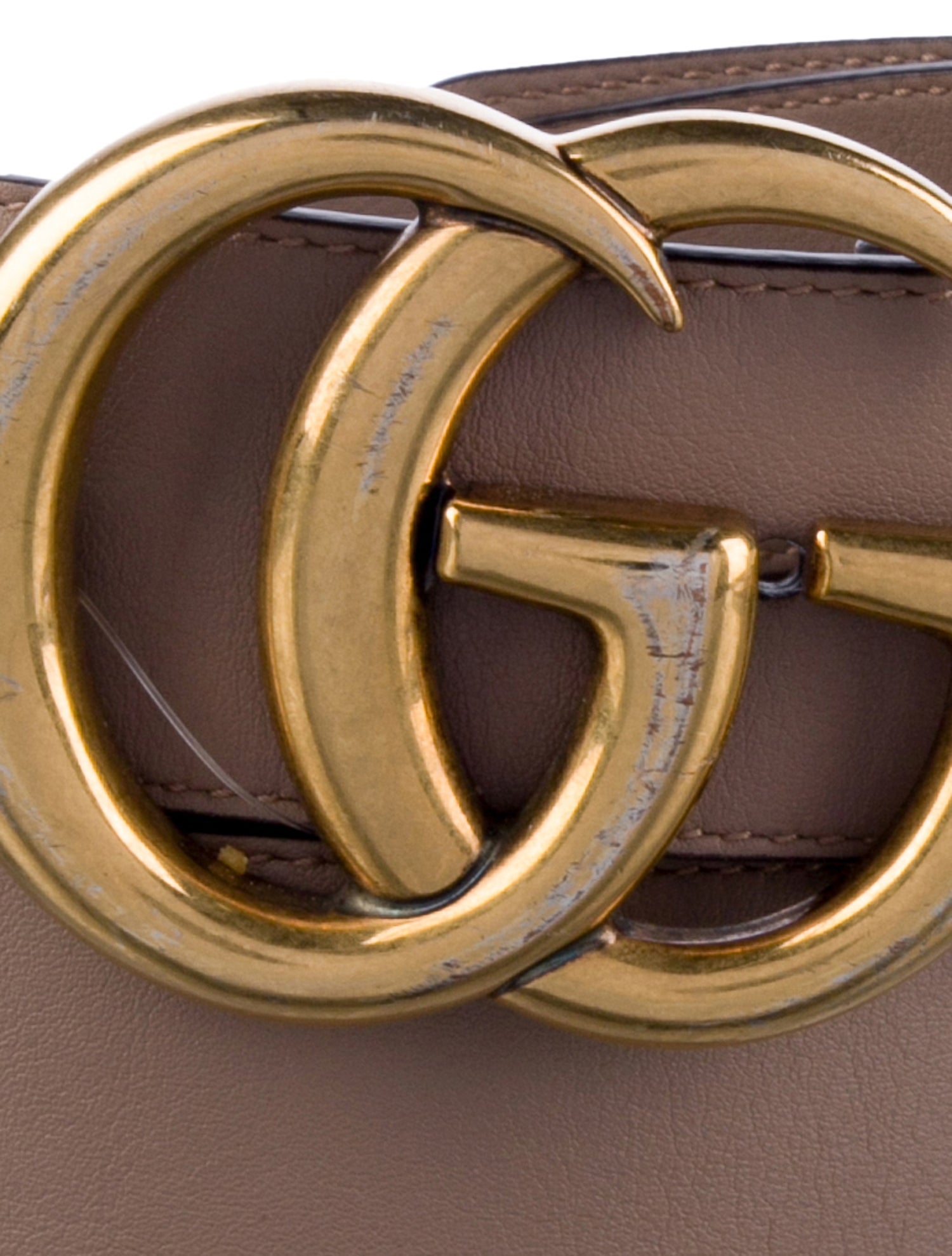 Gucci Double G Logo Leather Belt