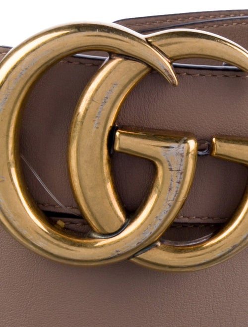 Gucci Double G Logo Leather Belt