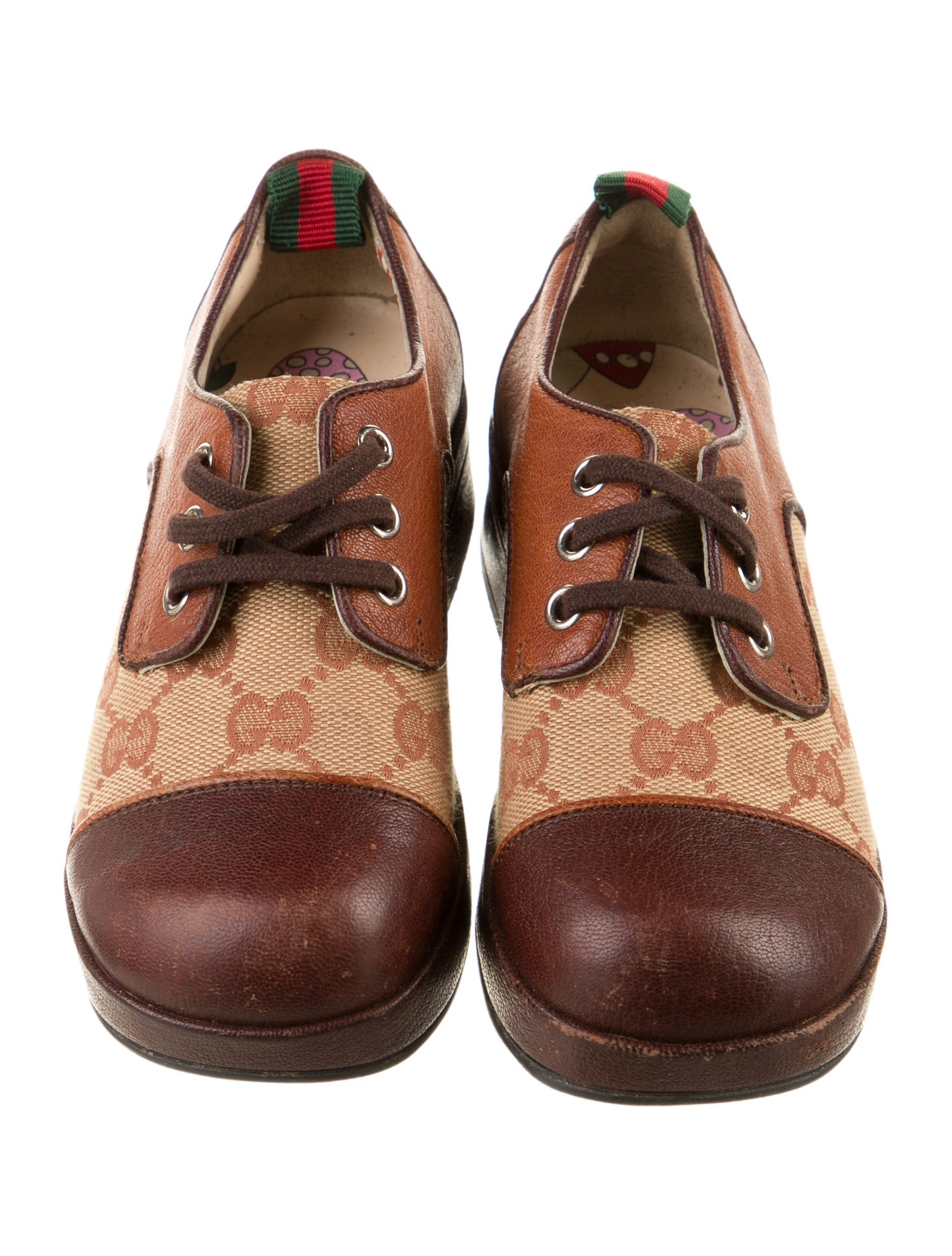 Gucci toddler boys brown multicolored shoes