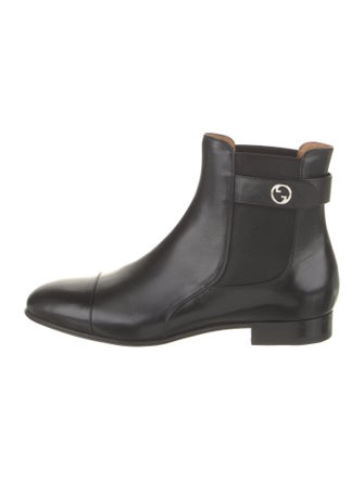 Gucci Interlocking G Logo Leather Chelsea Boots