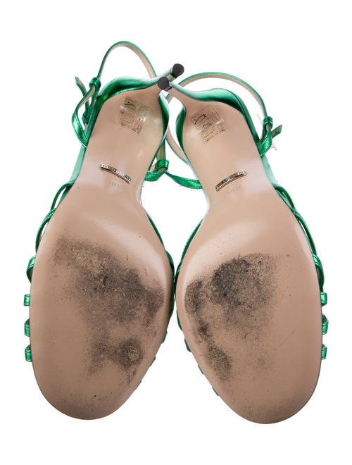 Gucci Leather Crystal Embellishments Slingback Pumps