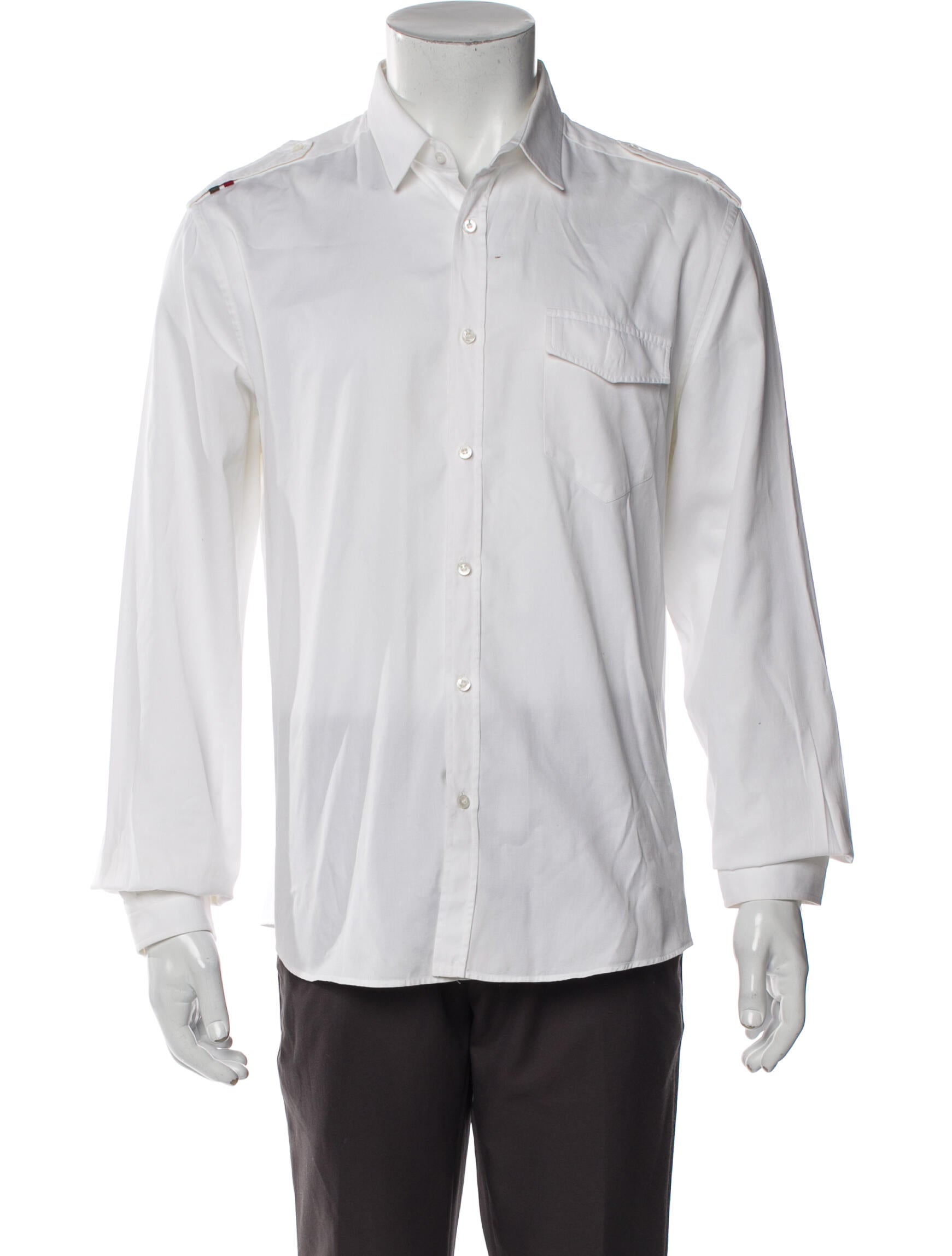Gucci Dragon Accent Long Sleeve Dress Shirt