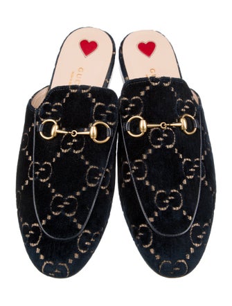 Gucci 1955 Horsebit Accent Velvet Mules