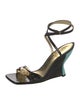 Gucci Tiger Head Accent Patent Leather Sandals