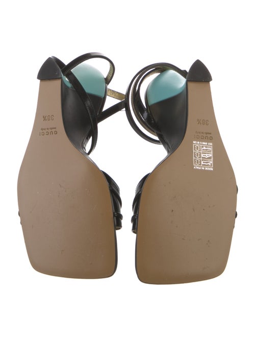 Gucci Tiger Head Accent Patent Leather Sandals