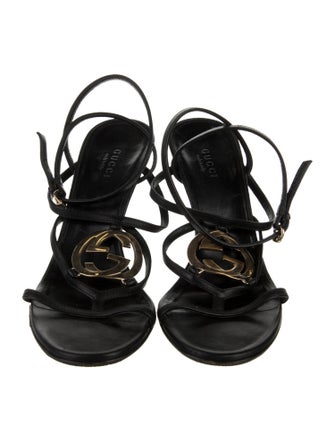 Gucci Interlocking G Logo Leather Gladiator Sandals