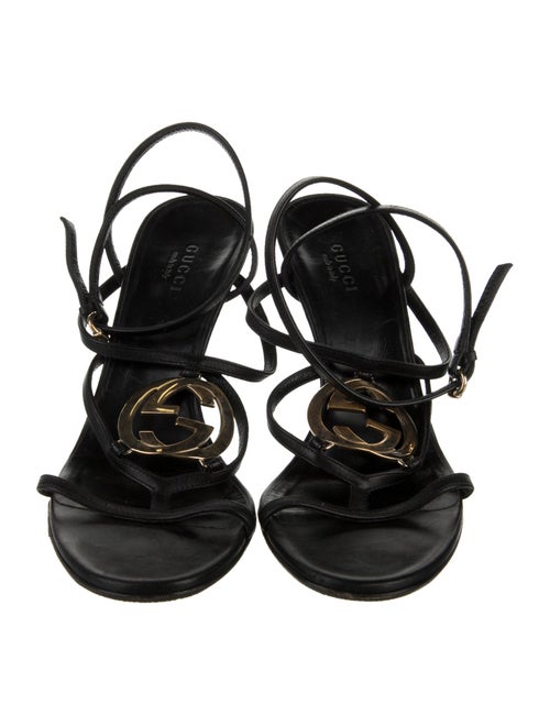 Gucci Interlocking G Logo Leather Gladiator Sandals