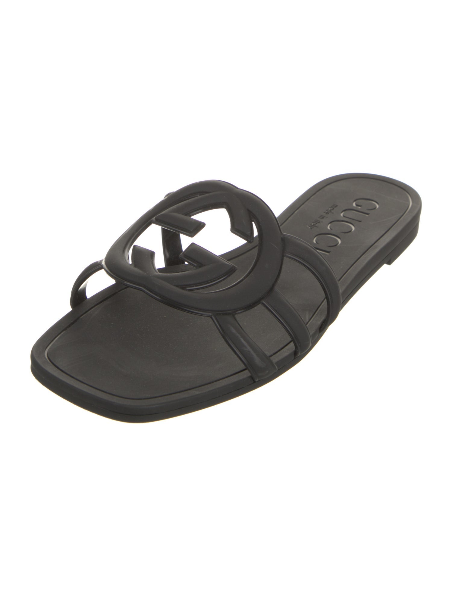 Gucci Interlocking G Logo Rubber Slides
