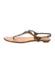 Gucci Horsebit Accent Leather T-Strap Sandals