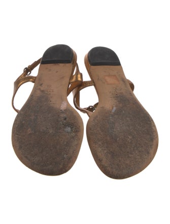 Gucci Horsebit Accent Leather T-Strap Sandals