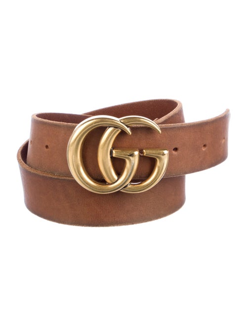 Gucci Double G Logo Leather Belt