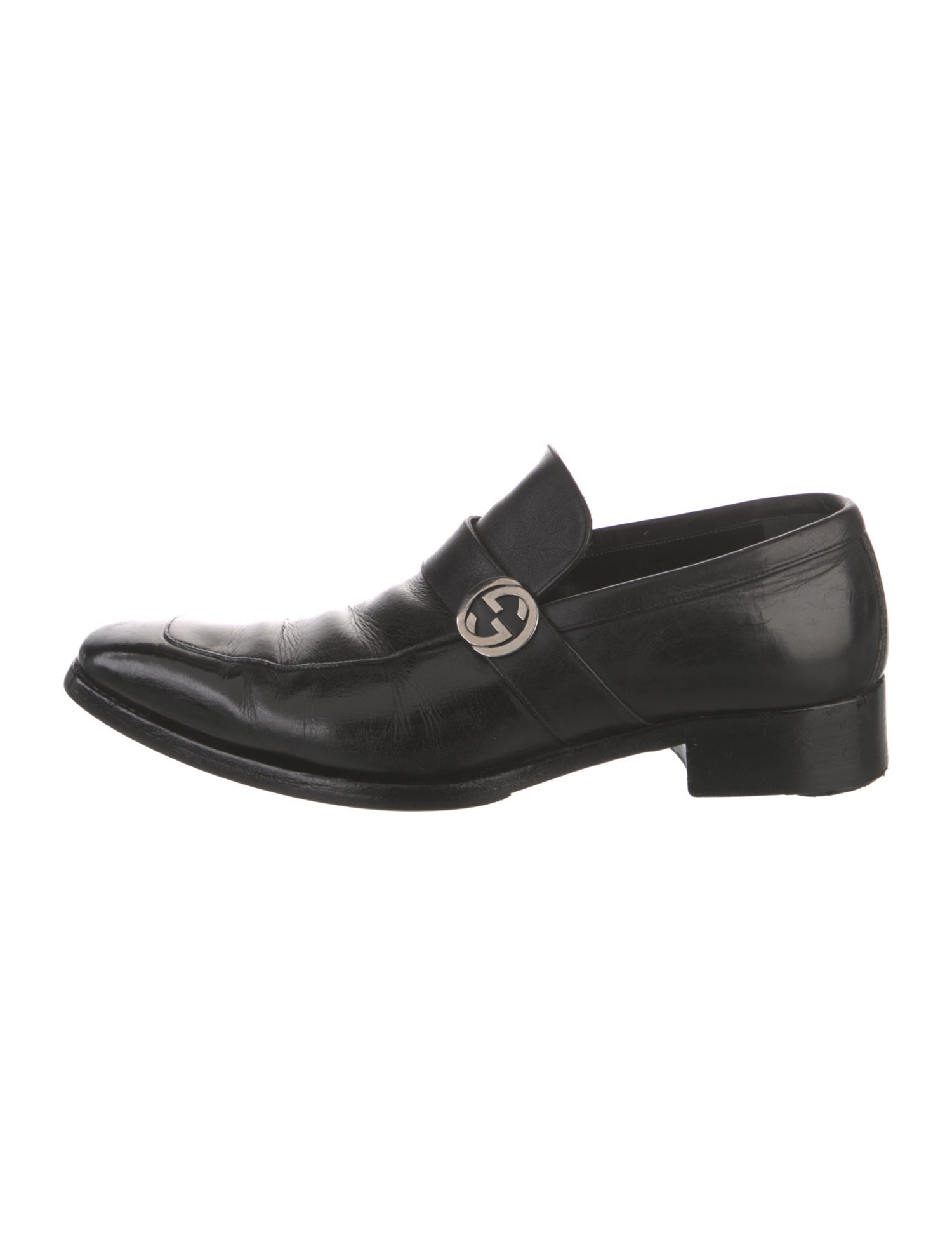 Gucci Interlocking G Logo Leather Dress Loafers