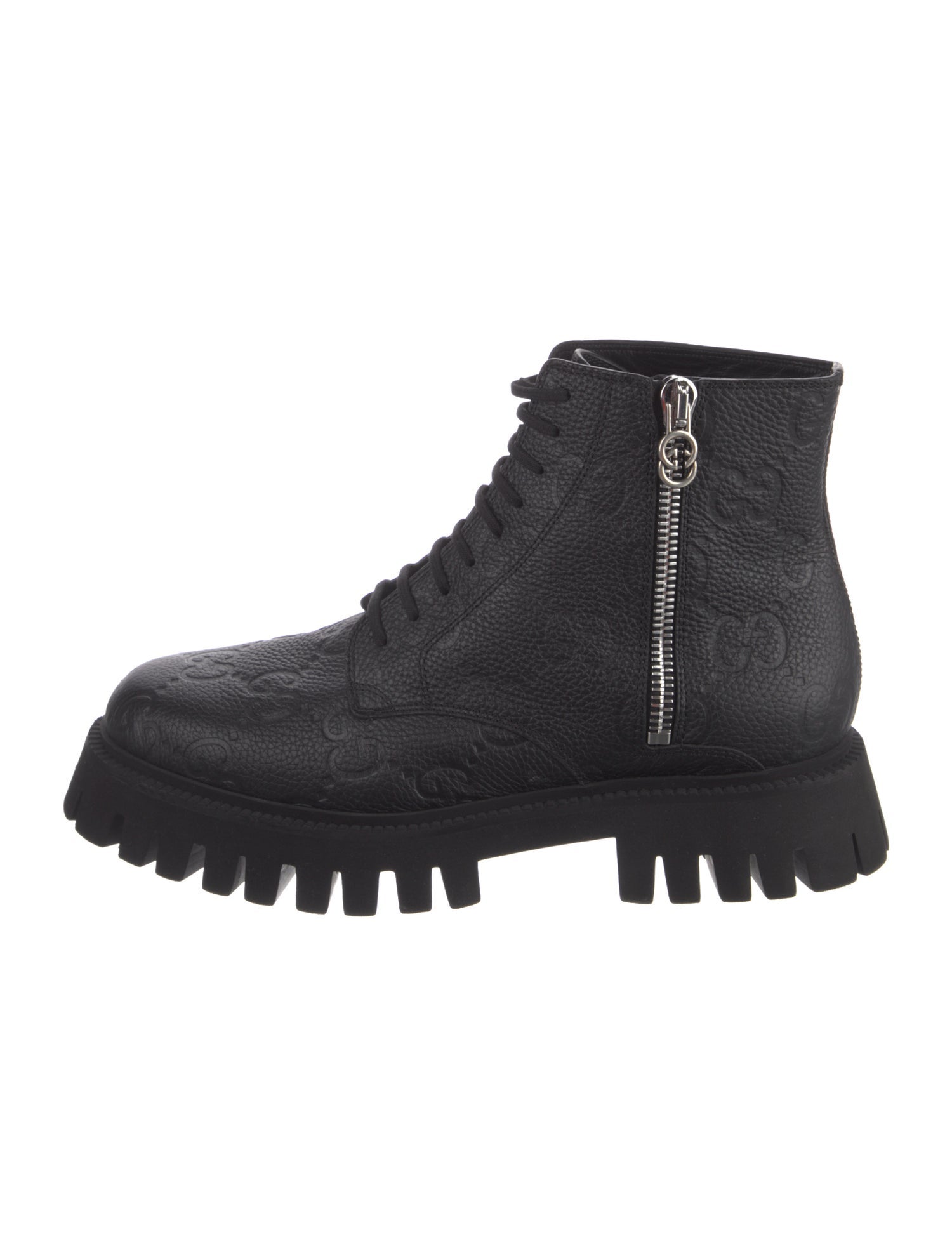 Gucci GG Signature Leather Lace-Up Boots