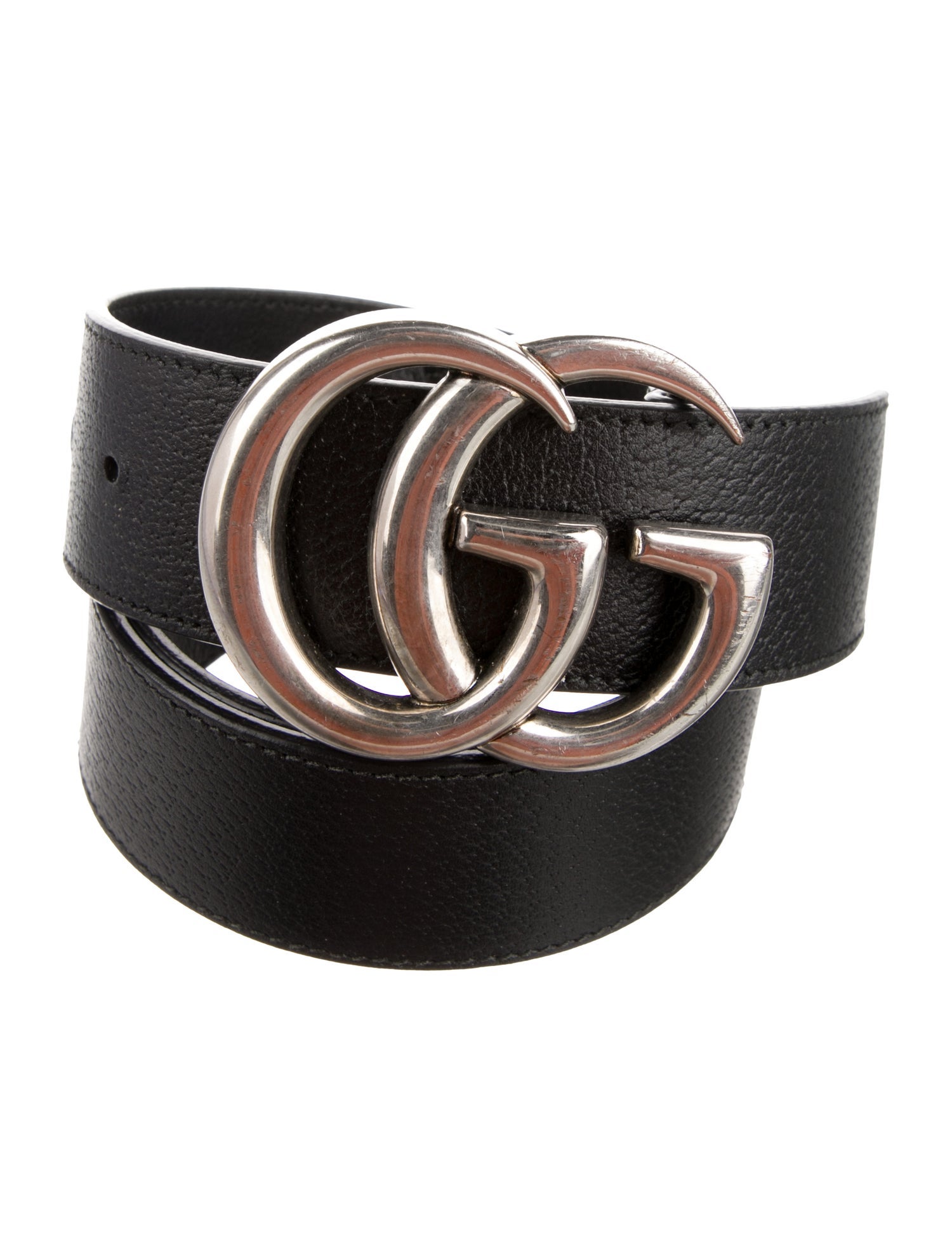 Gucci Double G Logo Leather Belt