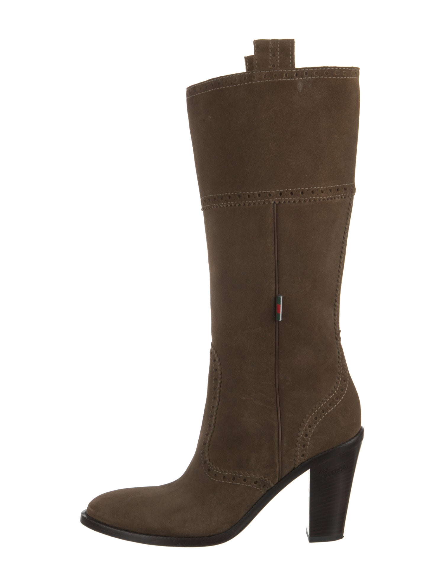 Gucci Web Accent Suede Boots