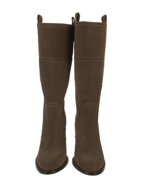 Gucci Web Accent Suede Boots