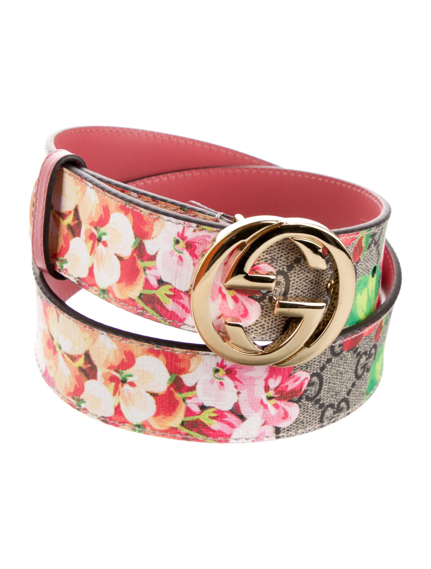 Gucci Flora Print Leather Belt