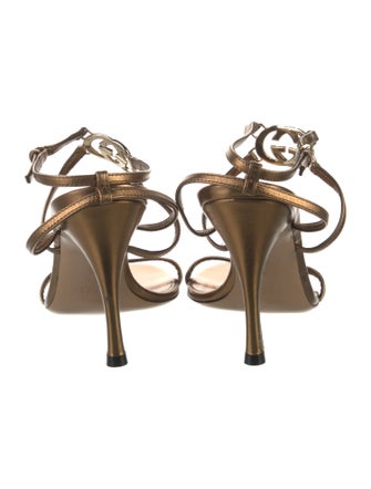 Gucci Interlocking G Logo Leather Sandals