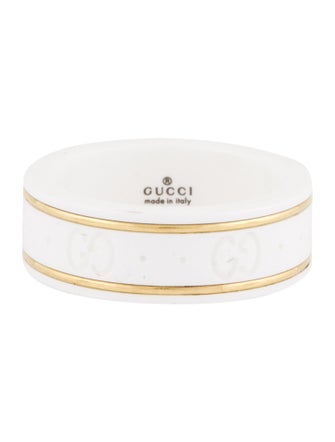 Gucci 18K Ceramic Icon Band Ring