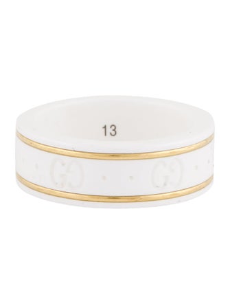 Gucci 18K Ceramic Icon Band Ring